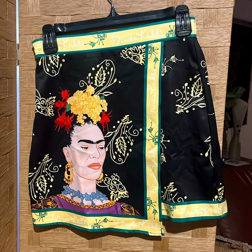 COPY - Frida Kahlo asymmetric mini skirt